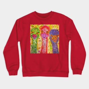 Three Colourful Emus Crewneck Sweatshirt